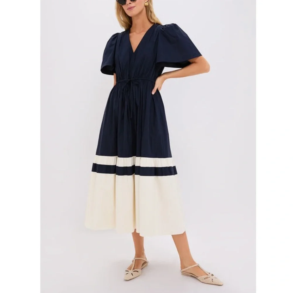 TUCKERNUCK
Navy and Cream Cotton Mitchell Dress